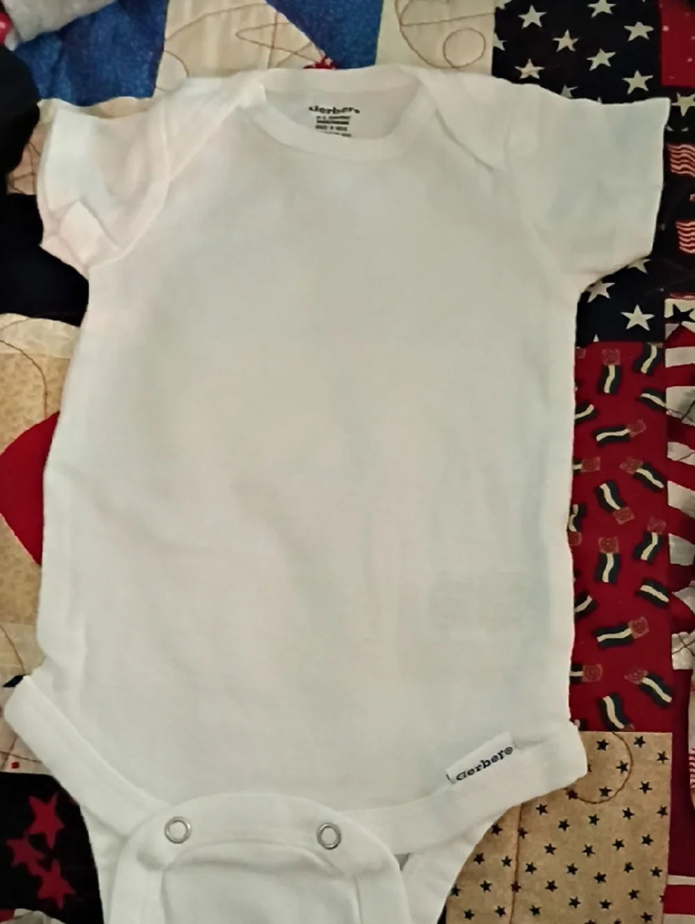 Gerber White Baby Bodysuit with Baseball Bib - White